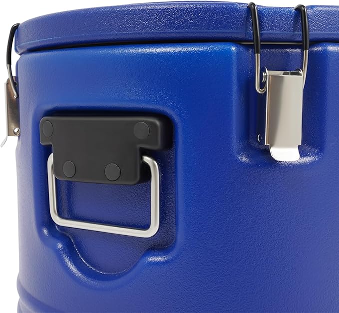 Eapmic 21.1Qt Insulated Food Container, Stainless Steel Container, 20L Commercial Soup Carrier 12 Hours Heat Preservation for Hot and Cold Food Storage Restaurant Canteen Home Lunch Use (Blue, 20L)