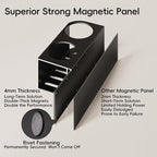 Magnetic Cup Holder for Fridge for 20/30/40 oz Stanley Tumblers Water Bottle Storage Holders & Lid Hook Organizers 2 Pack (6 Cups, 10 Hooks)