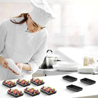 Tessco 16 Pieces Mini Tart Pans with Removable Bottom Nonstick Quiche Mini Pie Tart Pans Bakeware Mold Fluted Side for Pies(Black Rectangle,4.33 x 2.36 x 0.79 Inch)