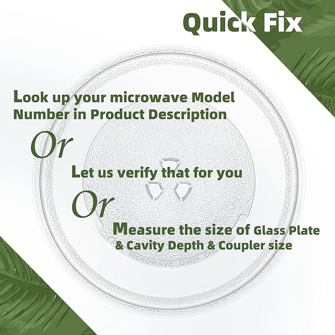 10" Microwave Turntable Compatible with GE WB49X10229 WB49X0688, 10 inch Replacement Microwave Glass Plate for Magic Chef MP-3517203600