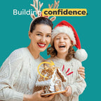 Baketivity Holiday Gingerbread House Kit And Kids Cookbook - Bake And Build Edible Gingerbread House - Kids Baking Set With Materials And Premeasured Ingredients