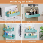 Mystozer Magnetic Spice Rack for Refrigerator, Kitchen Organizer and Storage Shelf, Blue(2 Pack)