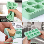 Juome Cake Pop Mold Kit, 2 Pack 16 Cavities Animal Shape Cakesicle Molds Silicone with 100 Wooden Sticks&100 Packaging Bags, Cake Pop Maker Supplies Accessories, Baking Tools for Home Baking Desserts