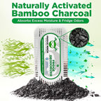 Fridge Ninja Fridge Deodorizer (4 Pack) - More Effective Than Baking Soda - Natural and Unscented Activated Charcoal Refrigerator Deodorizer and Odor Eliminator for Freezers, Coolers, and Lunch Boxes