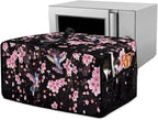 Hummingbird Cherry Blossom Print Toaster Oven Cover, Heat-Resistant Toaster Cover Dust-Proof Microwave Oven Protector, Protections for Kitchen, Black, (Medium-16.1*19.71*10 inches)