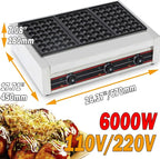 Takoyaki Maker Commercial Ebelskiver Pan 84 Holes Electric Grill Machine for Aebleskiver, Cake Pops, Pancake Balls, Donut Holes, 6000W, 220V