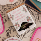 Steel Mill & Co Ceramic Tea Bag Dispenser with Bamboo Lid, Tea Storage Container for Kitchen Counter, Organizer for Tea Bags, Cute Bookish Gift for Tea Lovers (Jane Austen Quote)