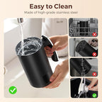Automatic Milk Frother 6-in-1, Electric Milk Frother and Steamer 420ml, Milk Steamer and Frother for Latte, Coffee Frother Machine, Warm and Hot Chocolate Maker, Cold Foam Maker, Cappuccinos