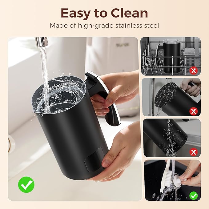 Automatic Milk Frother 6-in-1, Electric Milk Frother and Steamer 420ml, Milk Steamer and Frother for Latte, Coffee Frother Machine, Warm and Hot Chocolate Maker, Cold Foam Maker, Cappuccinos