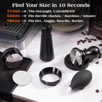 7 PCS Espresso Accessories Kit: 53.3mm Espresso Tamper, Coffee Distributor, Puck Screen, Dosing Funnel and WDT Tool, Espresso Tools Set Fits Breville 54mm Espresso Machines and Portafilters