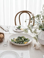 LE TAUCI Ceramic Serving Bowls Set of 2, Large Oval Serving Dishes for Entertaining, 11.8 & 13.7 Inch Salad Bowl for Kitchen Counter, Fruit Bowl, Pasta Bowls, Microwave and Dishwasher Safe - White