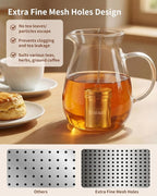 House Again Tea Infuser (2 Pack, Large + Small), Extra Fine Mesh Tea Strainers for Loose Tea, 18/8 Stainless Steel Tea Strainer with Extended Chain Hook, Tea Steeper