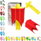Pepper Corer, 2 in 1 Red Bell Pepper Seed Corer Remover Tool, Fruit & Vegetable Corers Quick Cave Tools for Jalapeno Cutter Deseeder, Yellow Red