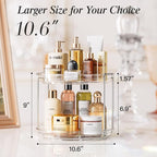 LAMU 3 Pack 10.6'' 2-Tier Lazy Susan Turntable Organizer Rotating Spice Rack Organization for Cabinet, Kitchen, Pantry, Countertop, Bathroom, Vanity, Makeup Organizer, Clear
