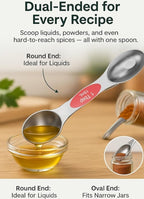 Magnetic Measuring Spoons Set Of 8, Heavy Duty 304 Stainless Steel Metal, Fits in Most Kitchen Spice Jars for Baking & Cooking, BPA Free,Measuring Dry & Liquid Ingredients Rainbow)
