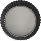 Tosnail Deep Tart Pan, 9.5" x 2" Quiche Pie Pan with Removable Loose Bottom, Fluted Baking Pan