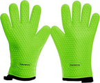 KITCHEN PERFECTION Silicone Smoker Oven Gloves -Extreme Heat Resistant BBQ Gloves-Handle Hot Food Right on Your Grill Fryer&Pit|Waterproof Grilling Cooking Baking Mitts |Superior Value Set +2 Bonuses