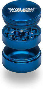 Santa Cruz Shredder Metal Herb Grinder Knurled Top for Stronger Grip 3-Piece Large 2.7" (Blue)