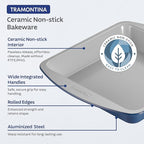 Tramontina Rise 6-Piece Ceramic Baking Pans Set, Non stick Essential Bakeware for Cookies, Loafs, Cakes, Brownies and Muffins