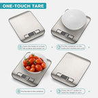 Ultrean Food Scale, Digital Kitchen Scale with LCD Display, Weight Grams and Ounces for Baking Cooking and Meal Prep, 6 Units with Tare Function, 304 Stainless Steel, 11lb (Batteries Included)