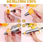Frosting Piping Kit Cake Decorating Tools Supplies Icing Piping Kit Cupcake Decoration Gun Set Dessert Decorator Syringe Tools 6 Russian Piping Icing Nozzles Cupcake Frosting Filling Injector(Yellow)