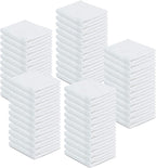 100% Cotton Terry Towels Cleaning Cloths Pack of 50 (12x12 Inches) White Cotton Terry Cloth Bar Rags White Bar Towels, Multipurpose High Absorbent Terry Towels for Cleaning Auto Detailing or Painters