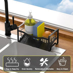 Maifan Stainless Steel Kitchen Sink Caddy Organizer with Auto Drain Tray, Sponge Holder for Countertop Storage