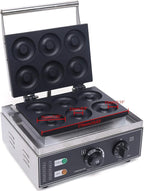 Donut Maker Machine Electric Doughnut Baker Maker Machine 110V Commercial Use Nonstick, Temperature 122-572℉,Commercial Waffle for Restaurant and Home Use (6 Holes Donut Maker)