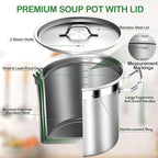 STOCKPOT Extra Large Stock Pot 75 Quart – Heavy Duty Stainless Steel Soup Pot with Lid – Commercial Grade Cooking Stockpot for Boiling, Canning or Large Family Meals