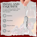 Ziliny 48 Pcs Bottle Opener Keychain Bulk Wine Bottle Beer Opener Keychain 3.27" Stainless Steel Corkscrew Waiter Corkscrew Wine Keyring Gifts for Christmas Bar Party Wedding Home (Silver)