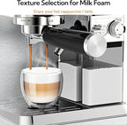 MAttinata CM1833L Automatic Cappuccino Machine, 20 Bar Espresso Machine, Coffee Maker with Dual Boiler & Self-Cleaning Milk Frother, Touch Screen Latte Machine, Stainless Steel for Kitchen, Silver
