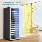 158 Bottle Wine Fridge, 24 Inch Wine Cooler Refrigerator Freestanding with Professional Temperature Control System, Suitable for Mixed Bottle Sizes, Low Noise Operation (14.37cu.ft)