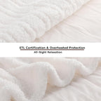 Electric Heated Blanket Throw Size - 50"x60", Soft Flannel Heating Blanket, 4 Heating Levels, 3 H Auto Shut Off, Breathable Warm and Washable for Sofa, White