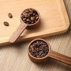Wooden Coffee Scoop, Measuring Spoon for Ground Beans or Tea, 1 Brown Wooden Tea Scoop (3.81 inches)
