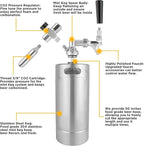 128OZ Mini Keg Growler, Pressurized Home Dispenser System with Self-Closing Design Faucet Keeps Carbonation and Fresh for Homebrew, Craft and Draft Beer