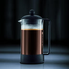 Bodum 34oz Brazil French Press Coffee Maker, High-Heat Borosilicate Glass, Black - Made in Portugal