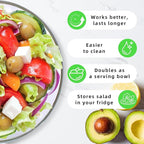 Salad Spinner, Lettuce Spinner with Push-Button Lid and Non-Slip Base, Vegetable & Fruit Washer Bowl, Efficient Spin Dryer and Strainer for Salad Greens and Fruits (6.3QT)