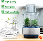4 Locking Knob DFP-14NWBCT1 Food Processor Replacement Bowl Lid, Compatible with Cuisinart Food Processor DLC-005AGTXT1 Bowl, Suitable for Model DFP-14 (4.45 * 7.6in)