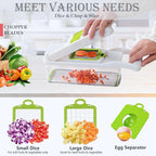 Pro-Series 20-in-1 Vegetable Chopper, Dewpeton Mandoline Slicer, Veggie Chopper, Food Chopper with Container, Vegetable Cutter Chopper & Spiralizer for Onion Salad (Home Essential Gadget & Kitchen)