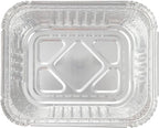 Waytiffer Aluminum Foil Pan 5.5" x 4.5" (50 Pack) Disposable Cookware with Lids/Aluminum Foil Food Containers/Meal Prep Freezer Drip Pans BBQ Potluck Holidays Silver