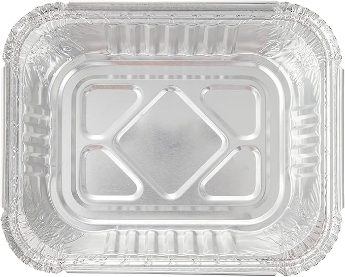 Waytiffer Aluminum Foil Pan 5.5" x 4.5" (50 Pack) Disposable Cookware with Lids/Aluminum Foil Food Containers/Meal Prep Freezer Drip Pans BBQ Potluck Holidays Silver