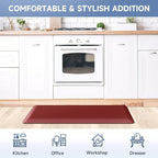 4/5 Inch Thick Kitchen Mat Anti Fatigue Mat Kitchen Rugs Kitchen Decor Non-Slip, Stain & Water Resistant, Kitchen Mats Desk Mat for Kitchen, Office, Workshop, Red, 17'' x 60''