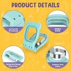 TACGEA Uncrustable Sandwich Cutter Maker, 2 Pack Sandwich Sealer and Cutter -Square and Circle Shape, Light Blue