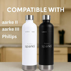 Fizzit Spärklï Carbonated Water Soda Maker in White with 2 Black Stainless Steel Bottles & 1 White Stainless Steel Bottle