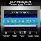 24 Inch Wine and Beverage Refrigerator, 2 IN 1 Dual Zone Drawer Beverage Fridge Wine Cooler, Built-in or Freestanding Beverage Cooler with Powerful Compressor, Holds 108 Bottles and 150 Cans