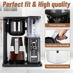 10 Cup Coffee Pot Replacement for Ninja Coffee Maker CM401 CM371 CP301 CM300 CM400 CF091, Glass Carafe Replacement with Brew-Through Lid, Ninja Coffee Pot Replacement with Sturdy Handle