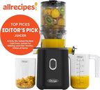 Omega Cold Press Juicer – Slow Masticating Hands Free Juicer Machine for Vegetables and Fruits with Wide Mouth Hopper for Whole Recipe Batch Juicing, Time Saving Series, Easy to Clean, 150-Watt Motor