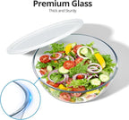 4.7 Qt Extra Large Glass Mixing Bowls Clear Glass Salad Cooking Bowls for Kitchen Salad Bread Storage
