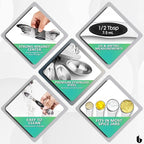 Urbanstrive 8 Pcs Upgraded Magnetic Measuring Spoons Set Stainless Steel Dual Sided for Liquid Dry Food Measuring Cups Spoons Set Fits in Spice Jar Kitchen Gadgets Including Leveler, Silver