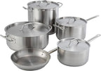 Winco Commercial-Grade Stainless Steel Brazier with Lid, 15 Quart